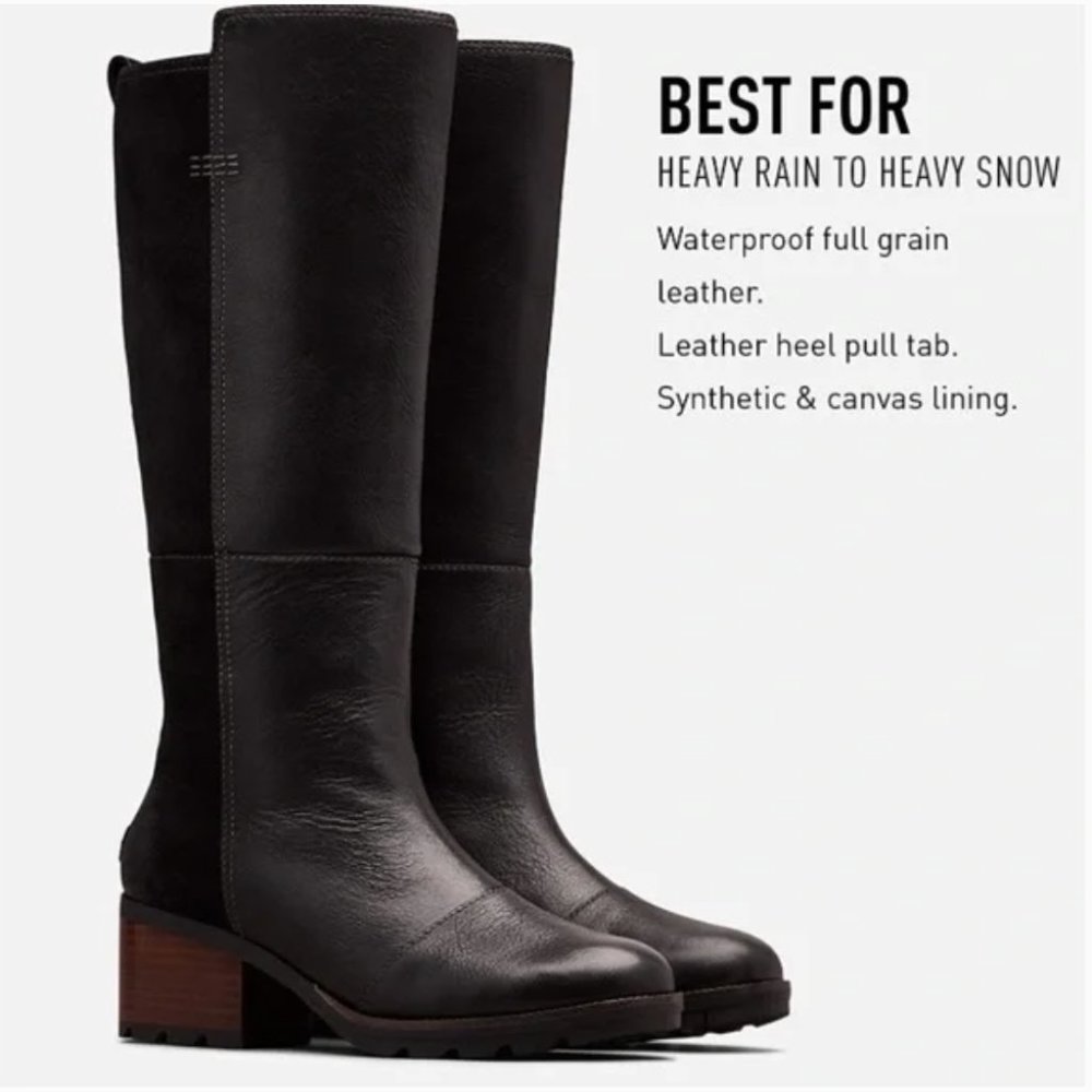 RARE SOREL Black Riding Leather Boots - Picture 3 of 15